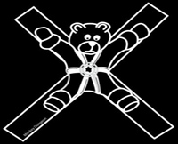 teddy bear st. andrew's cross bondage t shirt